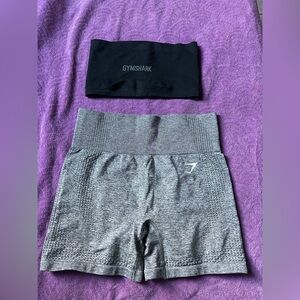 Gymshark Black tube tank and Gray Shorts Combo